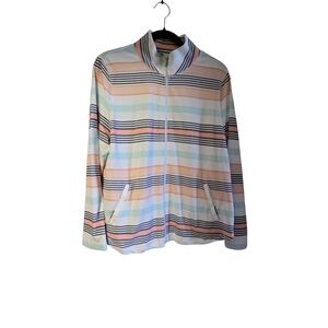 Talbots Womens Striped Multicolor Cotton Jacket